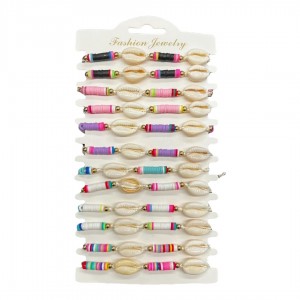 Cowry Shell & Fimo Bracelet - Assorted Colors